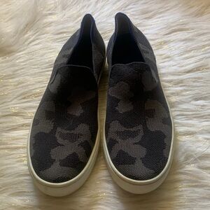 Rothy’s gray camouflage slip on sneakers